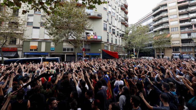 Grève générale 3 O - Siège Parti Populaire Barcelone